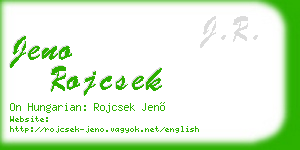 jeno rojcsek business card